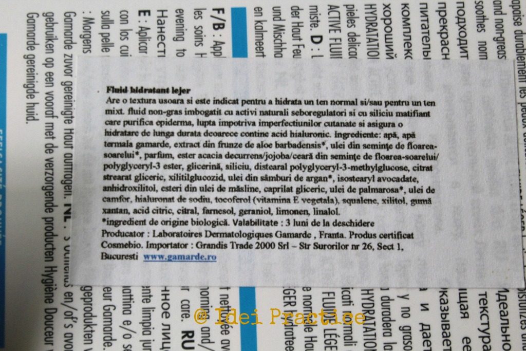 ingrediente crema gamarde